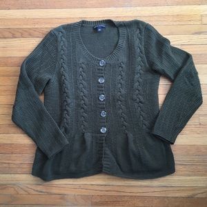 Olive Green Banana Republic Cardigan Sweater